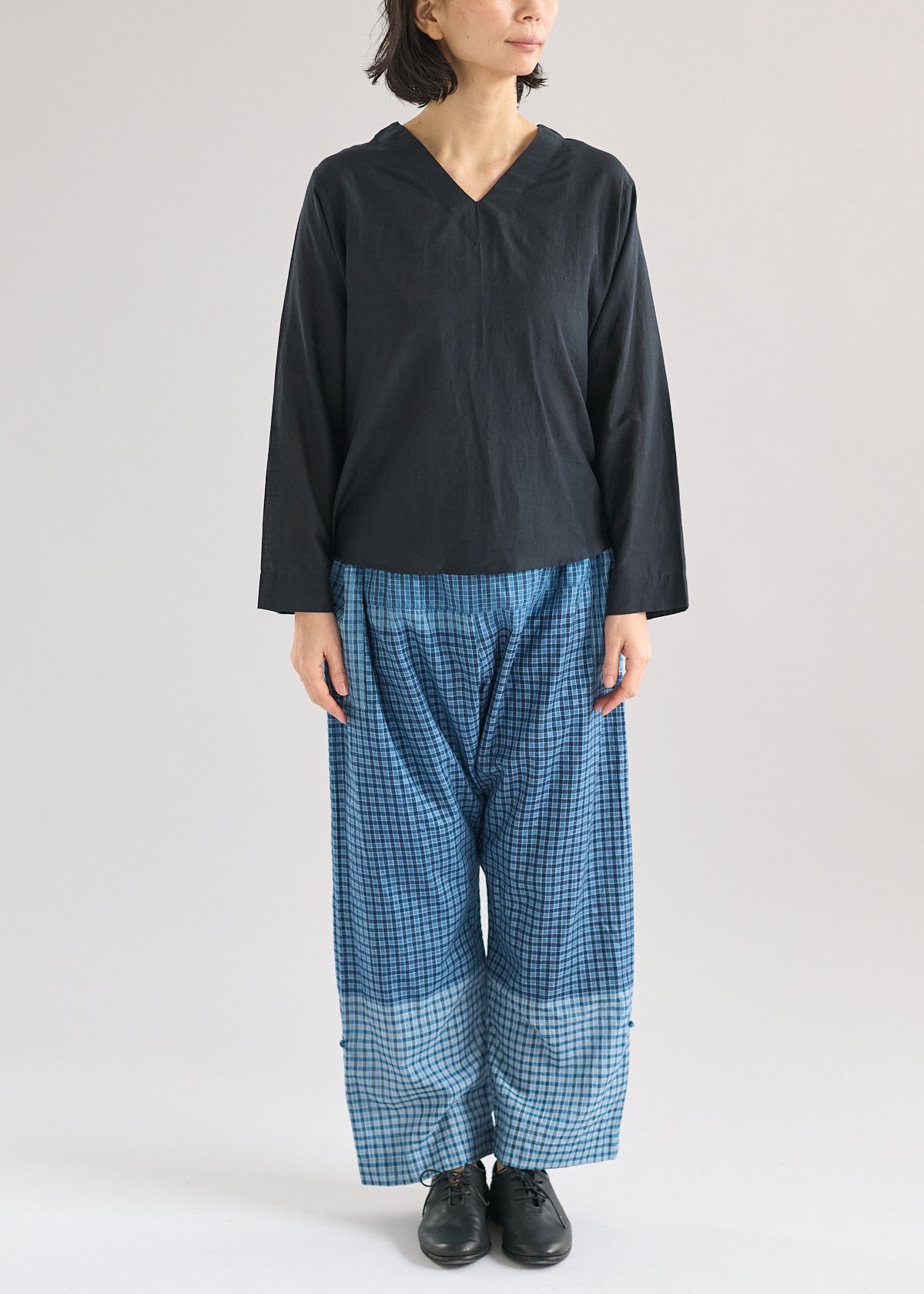 コットンシルクサリーチェックロンパンツ – CALICO LLC