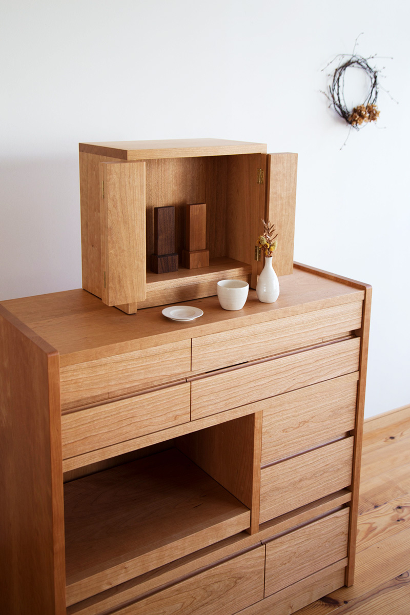 チェリーのオーダー仏壇（祖霊舎）セット・C-388 家具工房クラポ