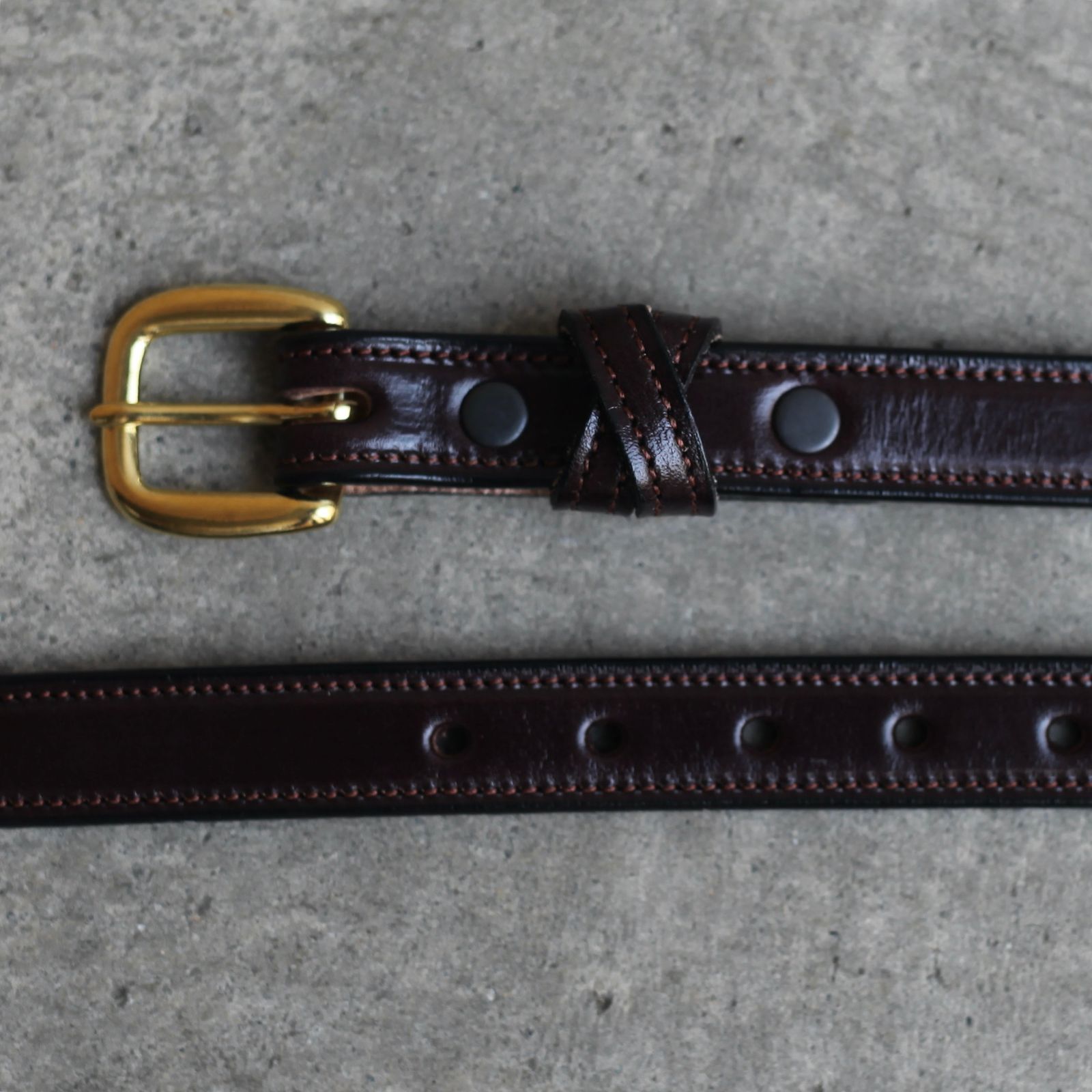 TORY LEATHER - 【残りわずか】Crossed Keeper Belts(HAVANA×BRASS