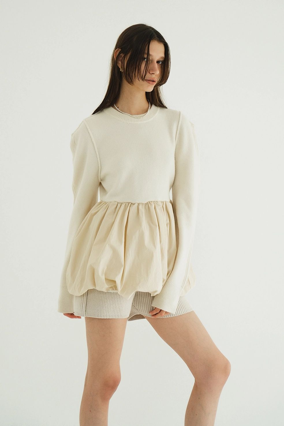 CLANE - ドッキングニットトップス | DOCKING POWERSHOULDER KNIT TOPS