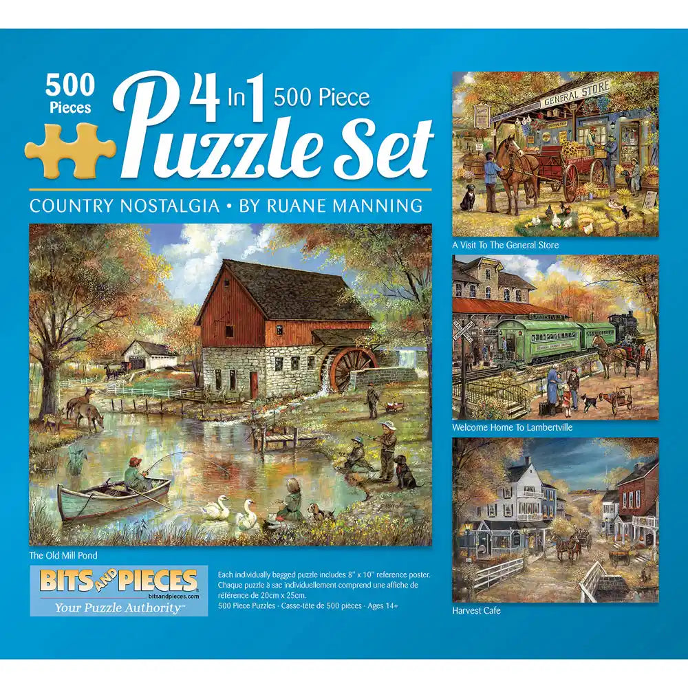 Country Nostalgia: 4-in-1 Multipack Puzzle Set | Bits and Pieces