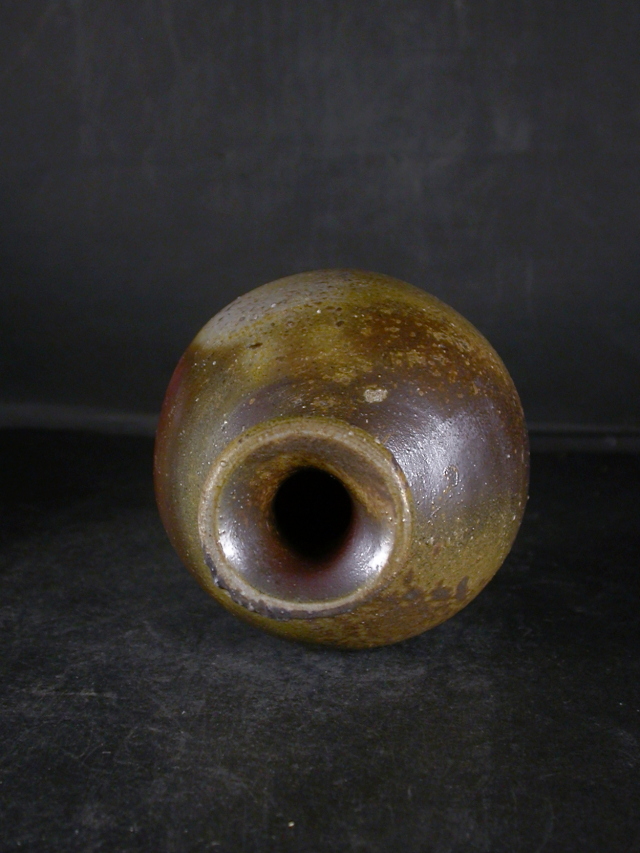 備前焼 登窯 岡山県無形文化財 吉本 正 四方桟盛蓋共箱付き窯変徳利8