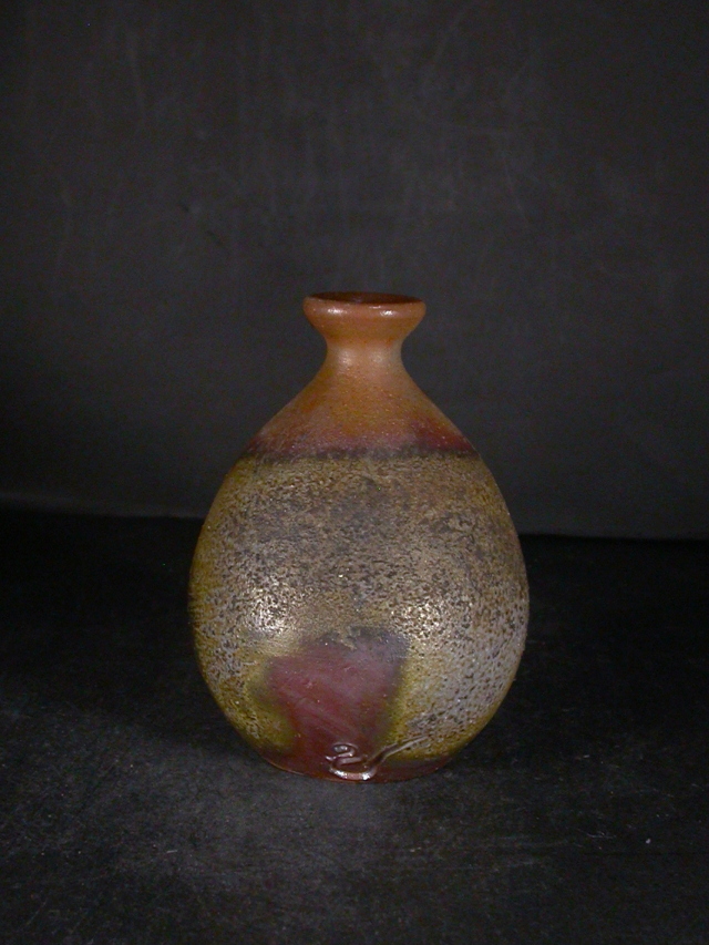 備前焼 登窯 備前焼ベテラン作家 行吉 素心 共箱付き桟切・黄ゴマ徳利