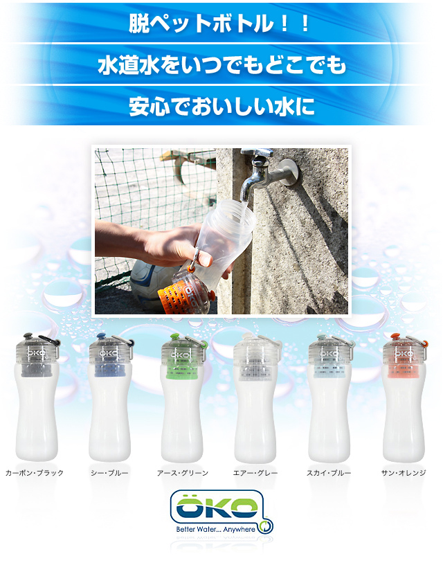 携帯浄水器「OKO」NASA技術を用いた特殊フィルターで、おいしい水へ