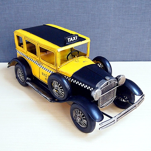 ブリキの車 ニューヨーククラシックタクシー(イエローキャブ)(Mサイズ