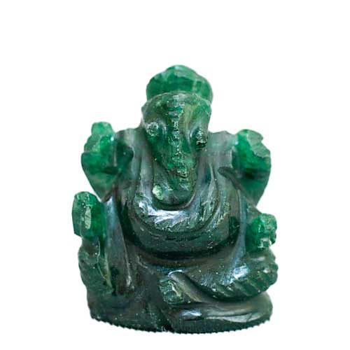グリーンジェイド（緑翡翠）ガネーシャ神像 | ガネーシャ神と開運グッズ