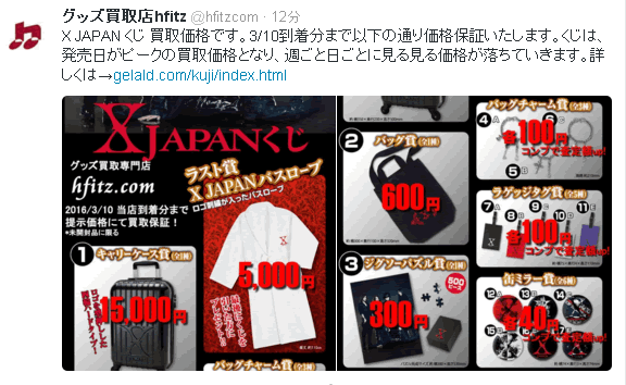 XJAPAN 1番くじ ラスト賞 レプリカ手形 バスローブ 時計賞 3点セット