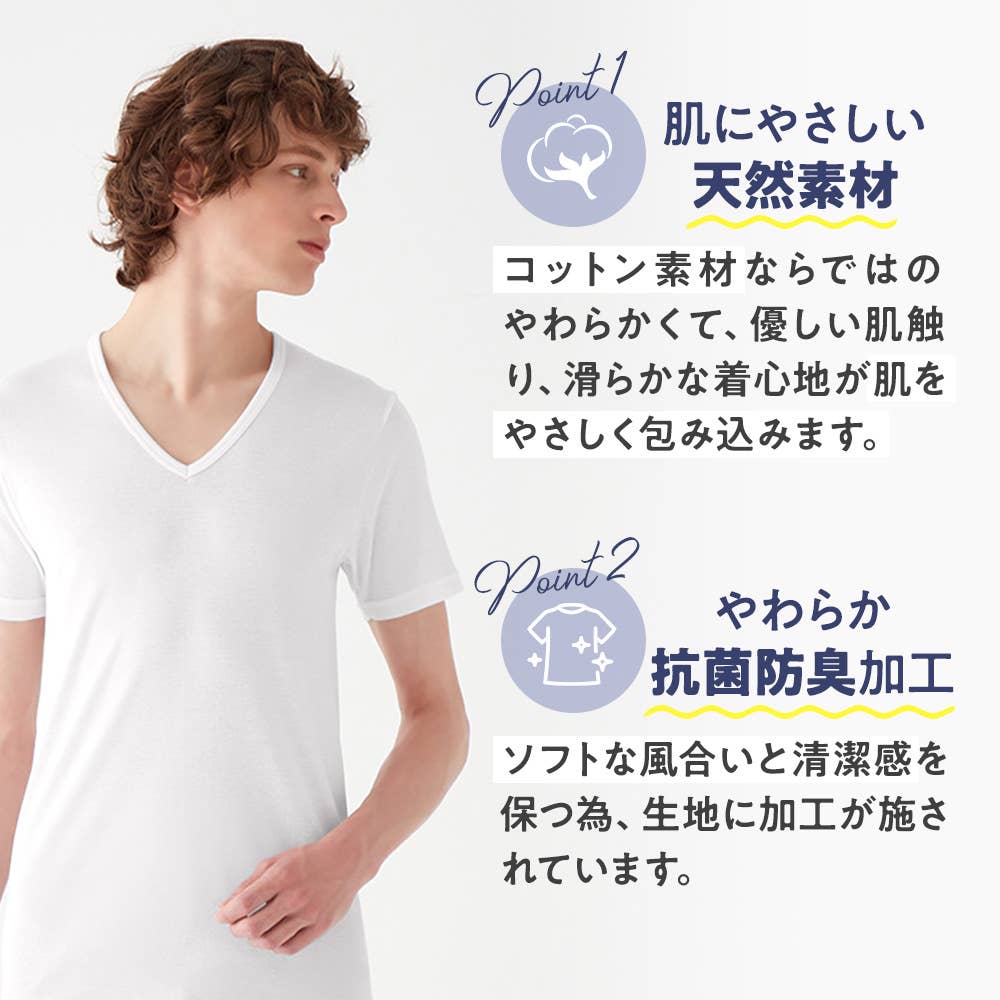 VネックTシャツ（3枚組） GM00153 :メンズ トップス