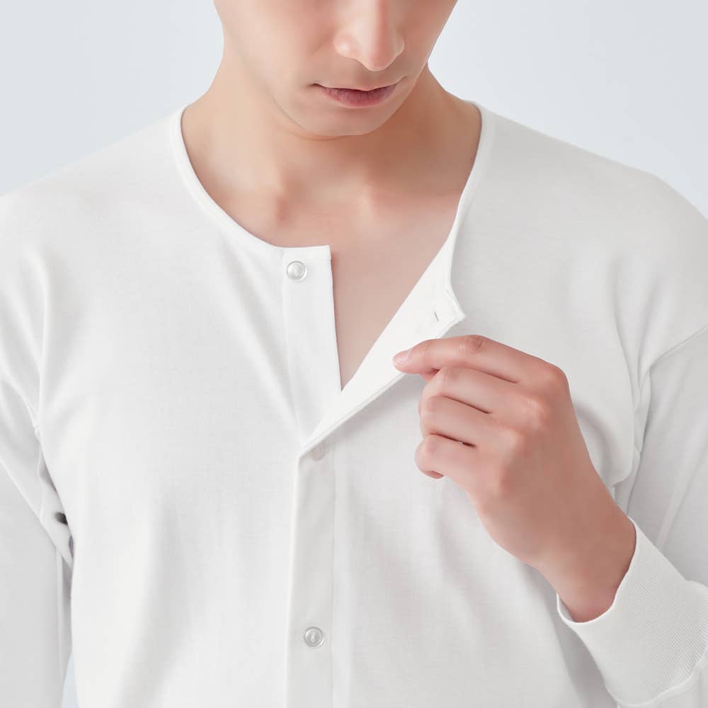 長袖前開きボタン付シャツ KQ2518A :メンズ トップス