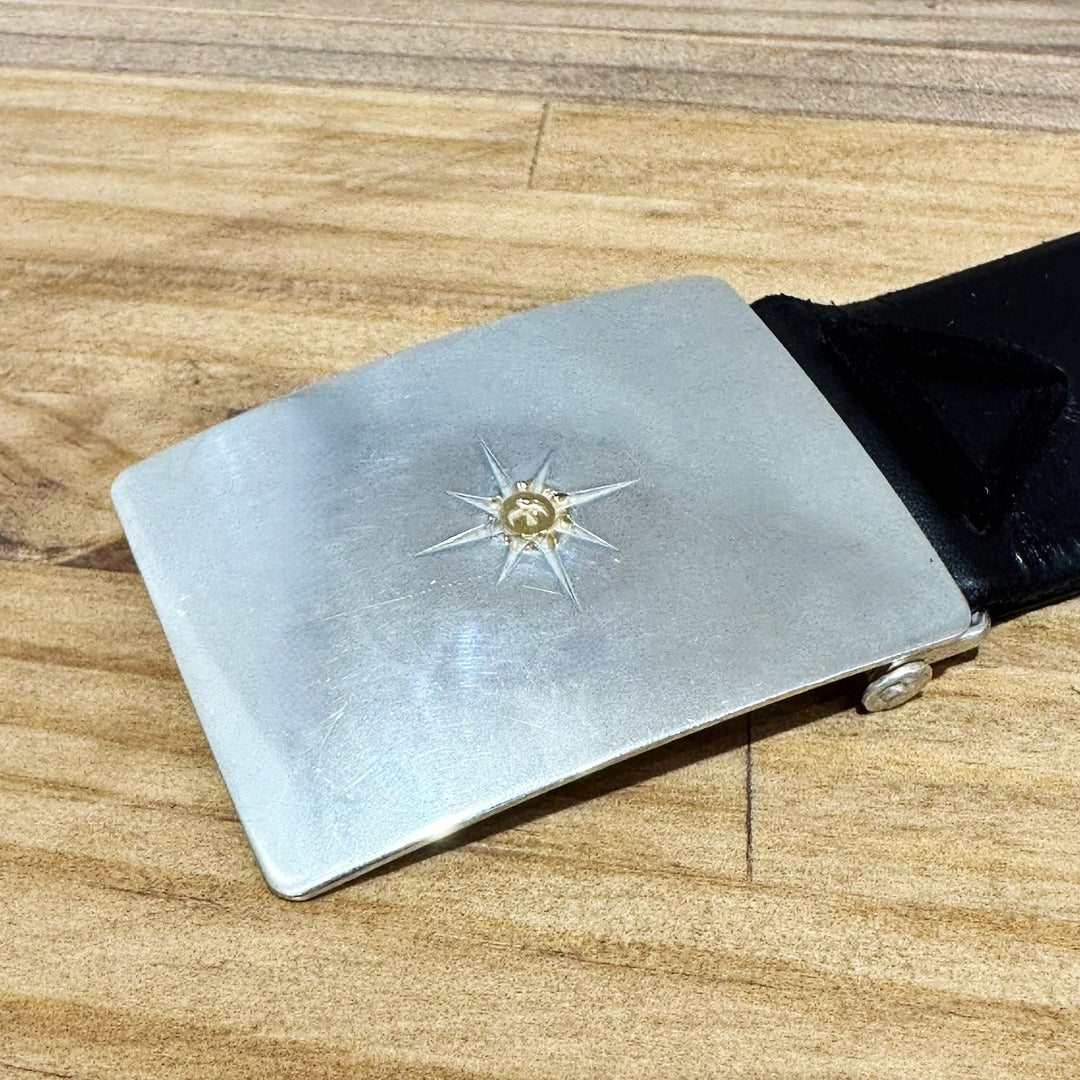 ゴローズ goro's [美品]4cm可動式角バックルベルト(黒)※革新品