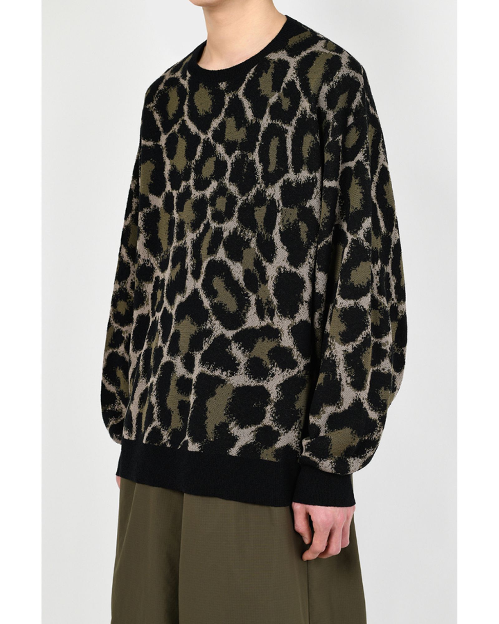 LAD MUSICIAN - Leopard Crew Neck Pullover | fakejam