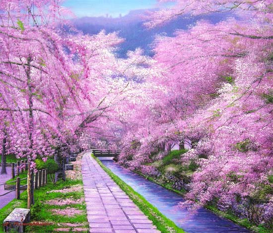 絵画 油絵 哲学の道 （木村由記夫） 送料無料 【肉筆】【油絵】【日本