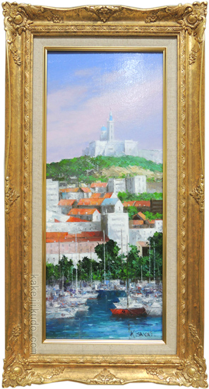 絵画 油絵 マルセイユ （酒井健吉） 送料無料 【肉筆】【油絵】【外国