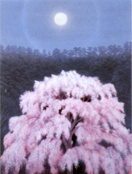 東山魁夷「花明り」新復刻画落款・エディション・作品証明シール有り