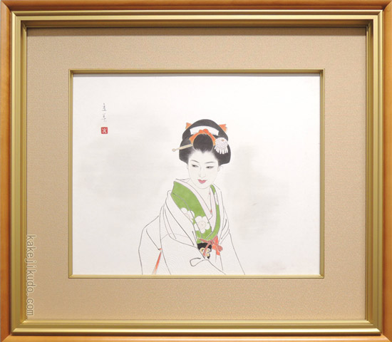 志村立美 美人画 『いこい』 肉筆作品（中古） 送料無料 【巨匠