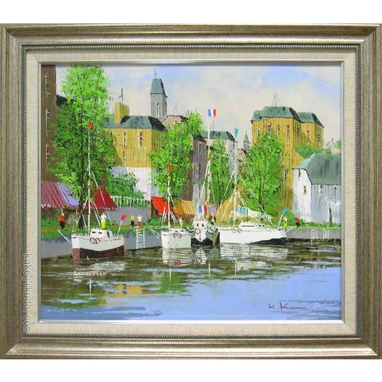 絵画 油絵 オンフルール（フランス） （黒沢久） 送料無料 【肉筆