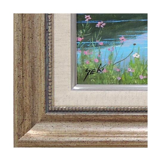 絵画 油絵 富士と河口湖 (関健造) 送料無料 【海・山】【肉筆】【油絵