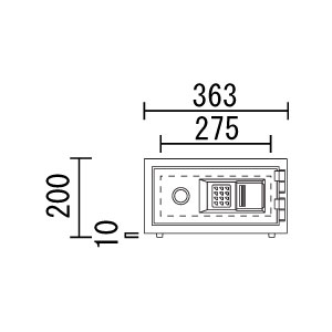 日本アイ・エス・ケイ 1時間耐火 ホテル金庫 貴重品保管庫 テンキー