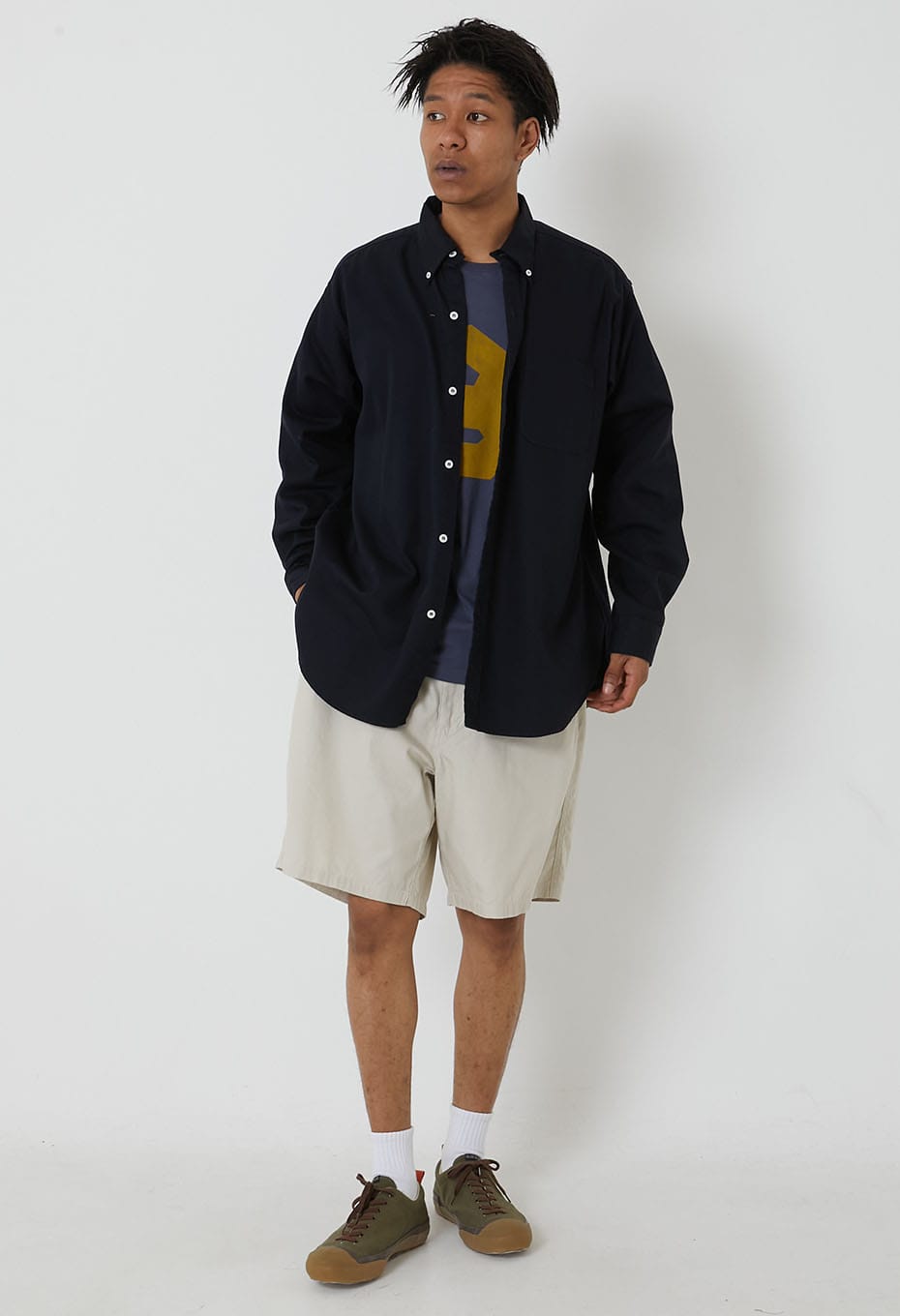 ワークオックス ボタンダウン ロングスリーブ ワイドシャツ | BLUE