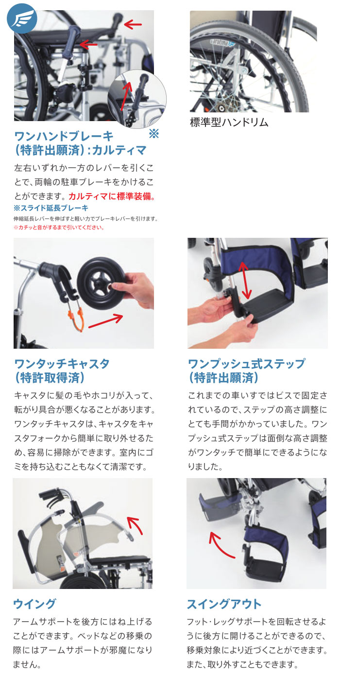 MiKi/ミキ】 多機能 自走式軽量車椅子 CRT-SG-7Hi｜車いすの格安通販