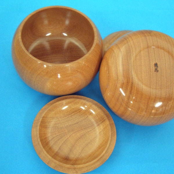 手作木製碁笥 桜極上 大33号 碁盤、碁石、囲碁セット、碁笥など囲碁