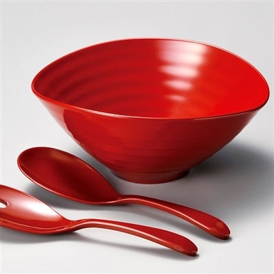 雅乃 越前漆器 くつろぎ盛鉢 サーバーセット 朱 化粧箱入り: サトクル