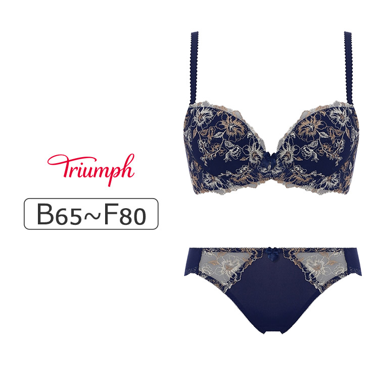 WHUHikini34Y3S1RL1｜トリンプ 美胸ソフトブラ クラッシーペタルズ