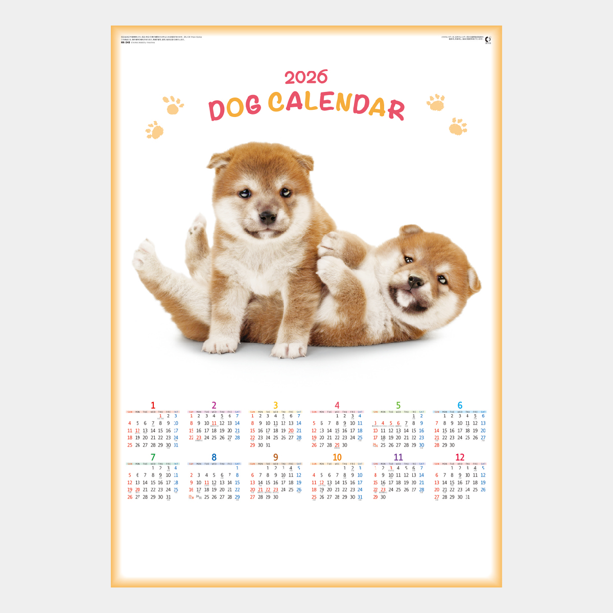NK-348 年表 ペット(犬)2026年版の名入れカレンダーを格安で販売 - 名