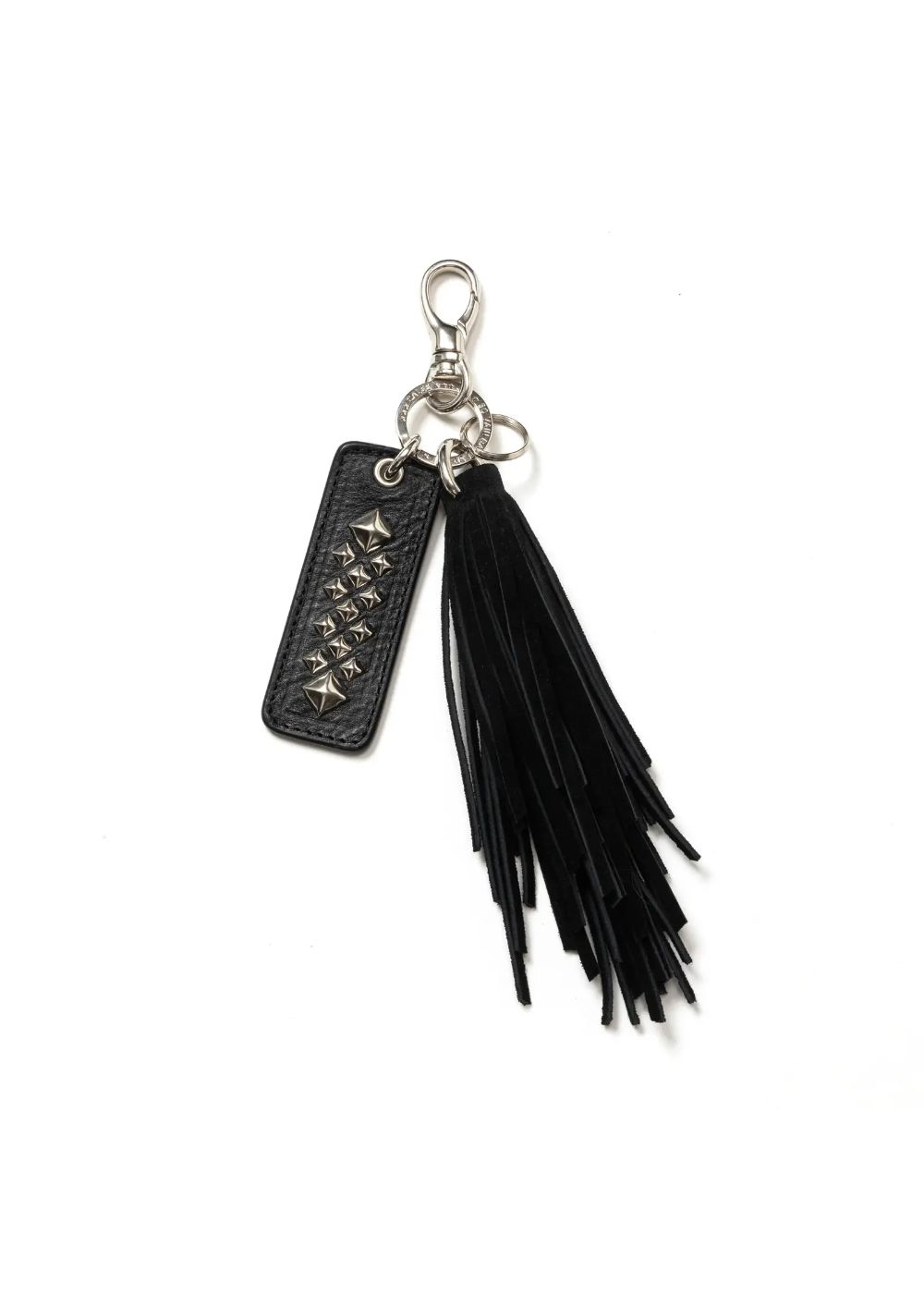 CALEE - LEATHER TASSEL KEY RING (BLACK) / スタッズ & タッセル