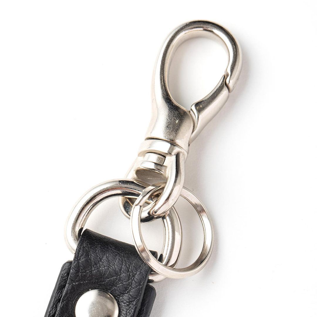 CALEE - STUDS LEATHER ASSORT KEY RING <TYPE 1 > (BLACK A