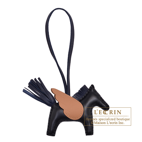 エルメス ロデオチャームペガサスPM ブラック/ブルーニュイ/ゴールド