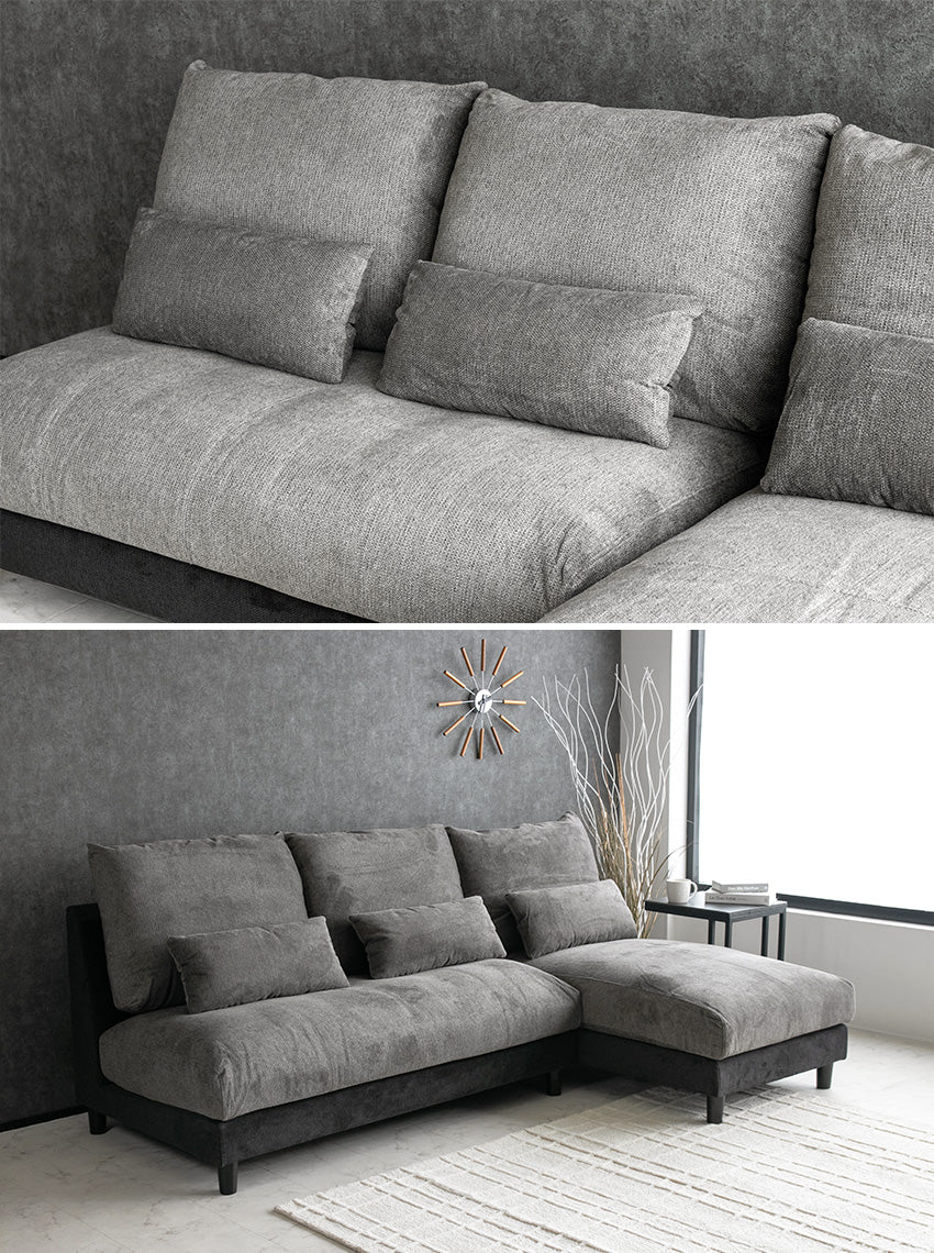 lushroom カウチソファ 3人掛け 4人掛け 撥水 アームレス ファブリック