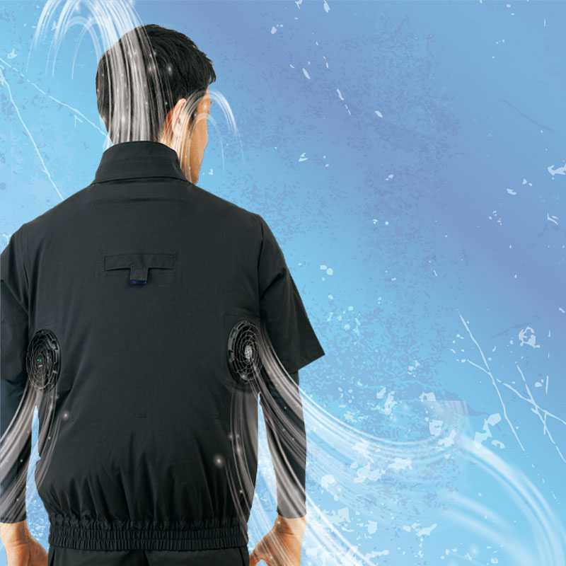 クロスファンEX用ウェア Ex.WORKERS 半袖ブルゾン S ブラック 空調