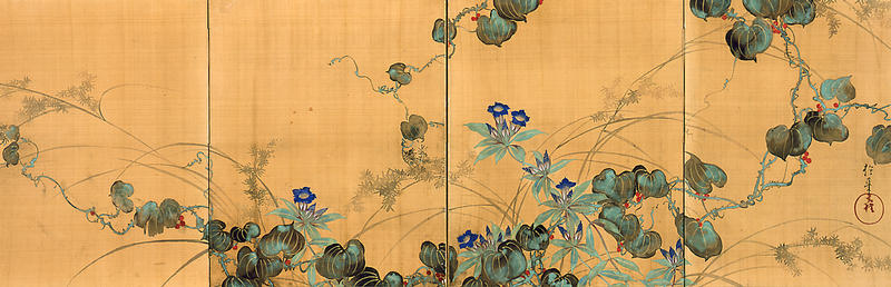 秋草図屏風 酒井抱一筆 - MIHO MUSEUM