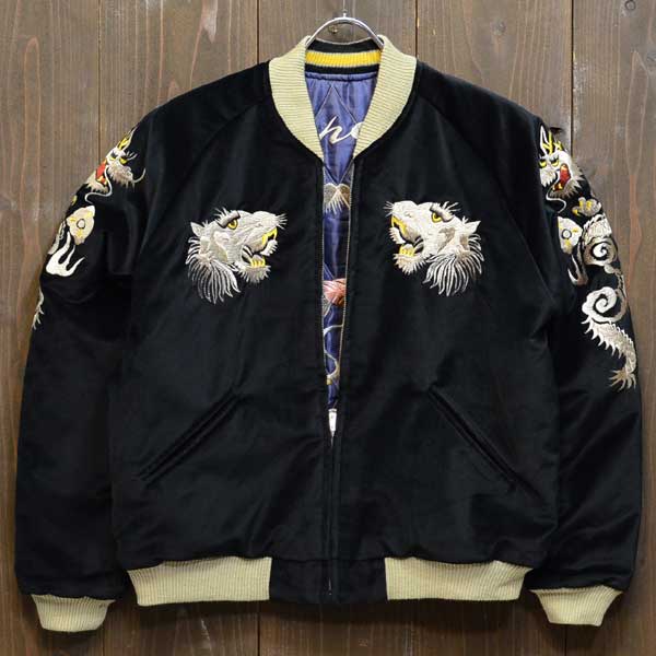 テーラー東洋スカジャン「白虎×鷹龍」別珍×サテンキルト・リバーシブル