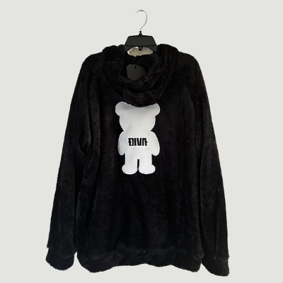 クマ ボアパーカー ワッペン刺繍 フリース プルオーバー 全商品 DIVA