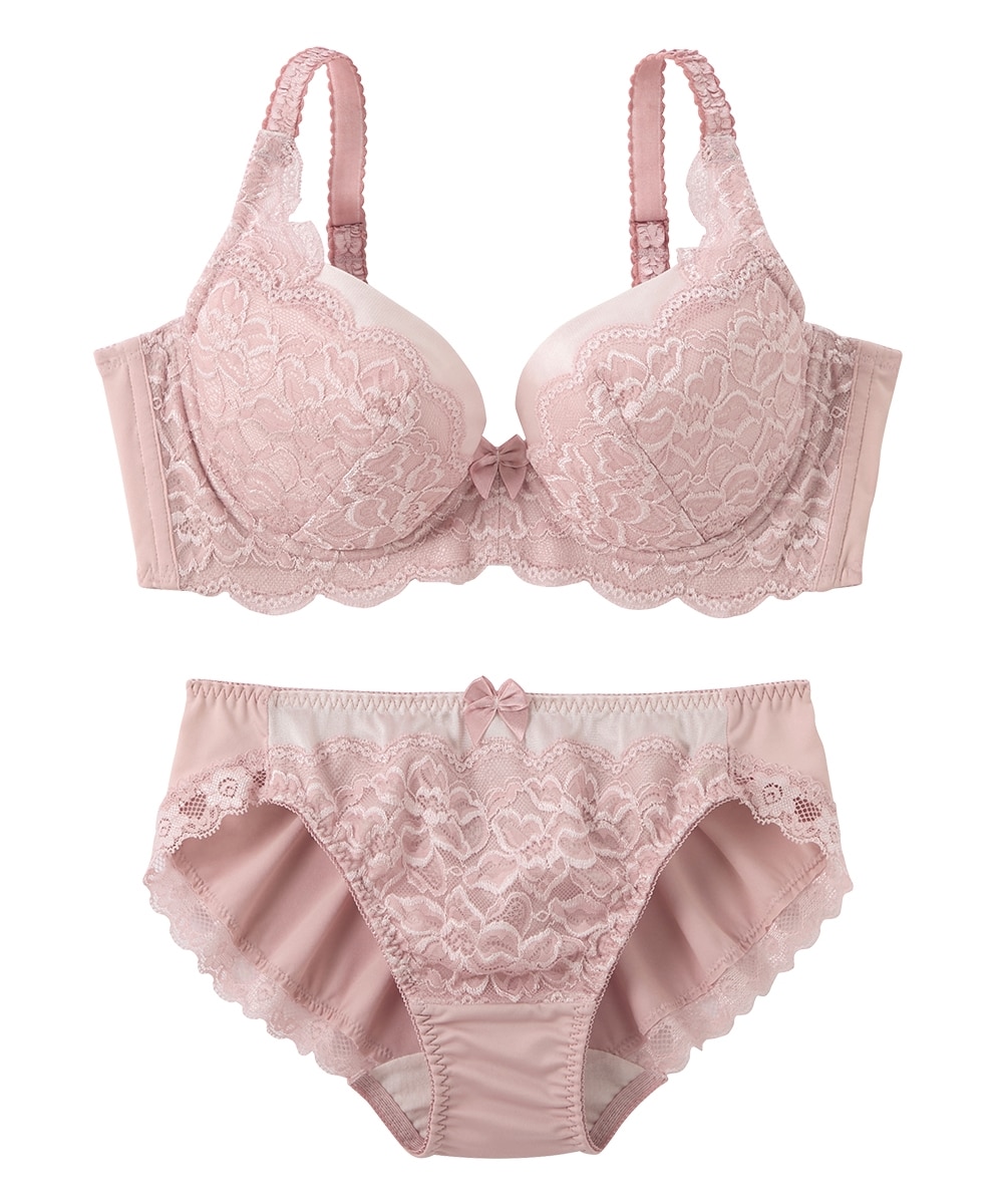 脇高編レースブラジャーショーツセット（トリンプ） 通販【ニッセン】