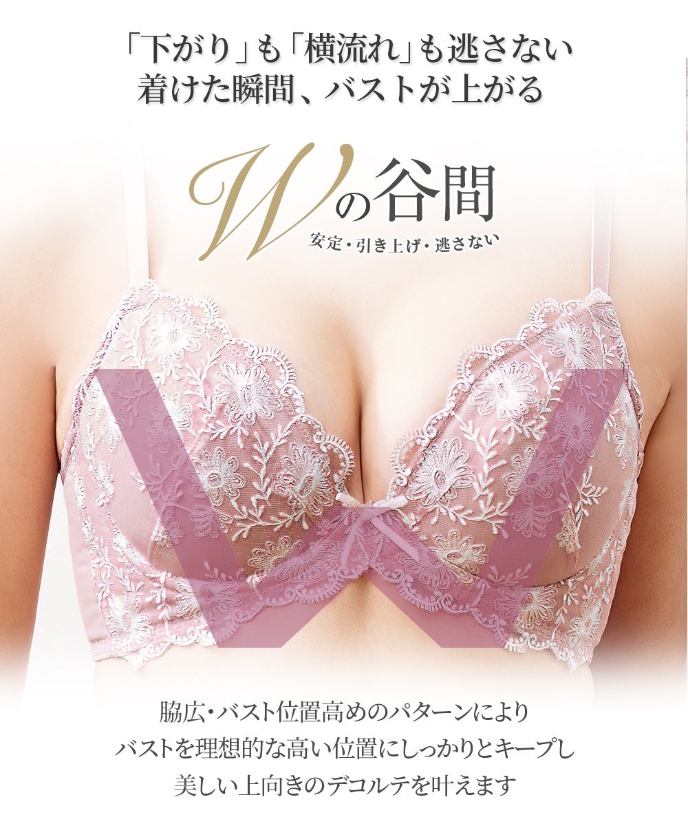 Wでバストをあげるブラジャーショーツセット（Wの谷間）（トリンプ