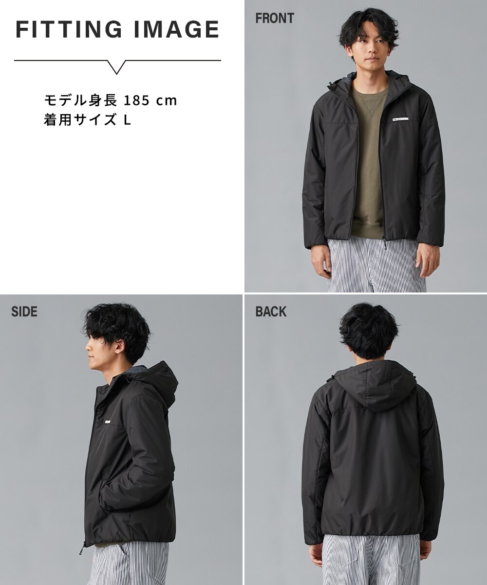 フード付き中綿ブルゾン(はっ水・防風・保温・静電気軽減)/コンバース