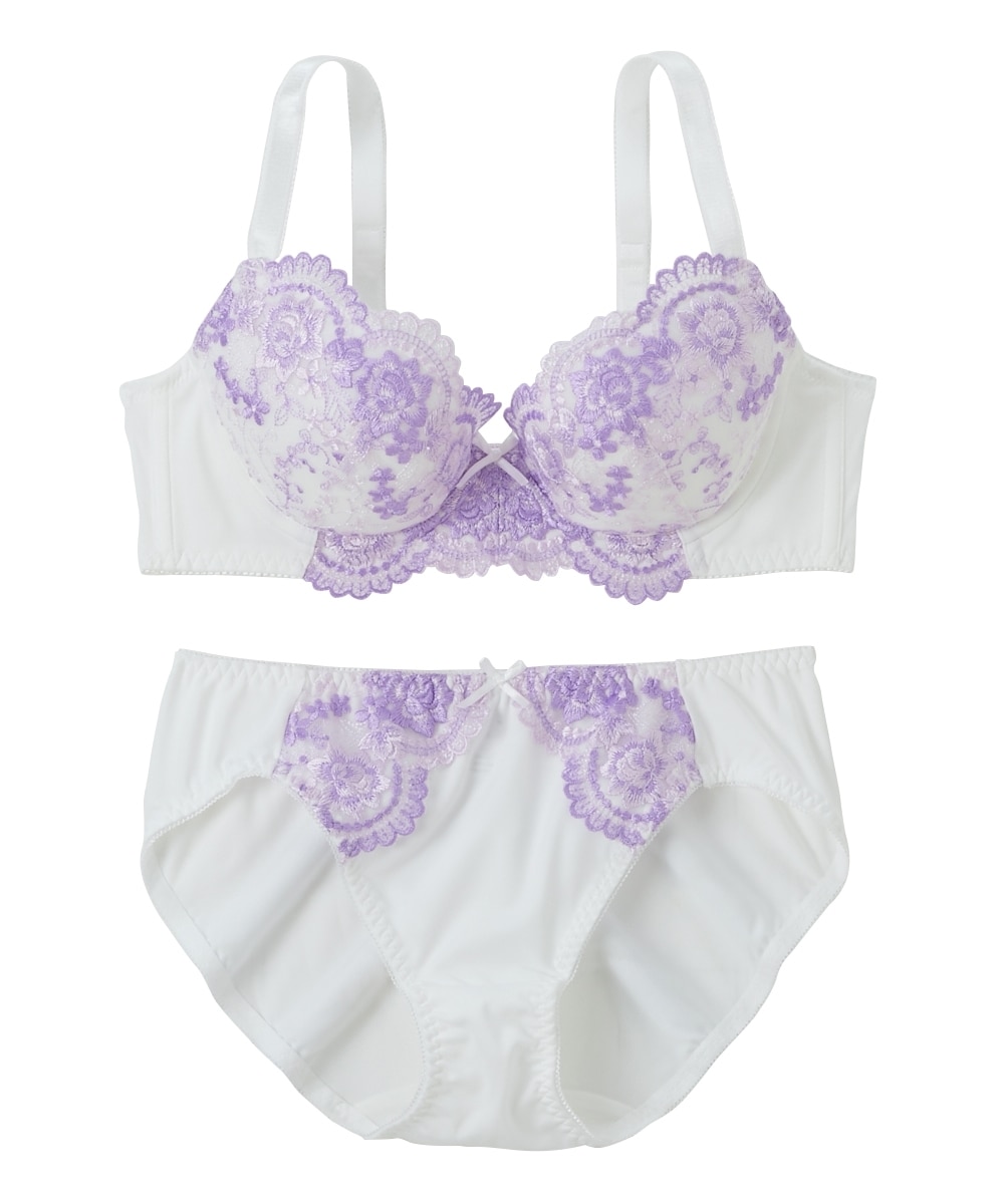 花柄刺しゅうブラジャーショーツセット 通販【ニッセン】