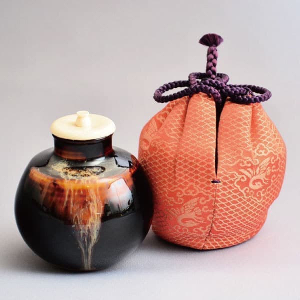 茶道具 名物 相坂丸壺写茶入 伸治造 新品未使用 茶道具 名物 相坂丸壺