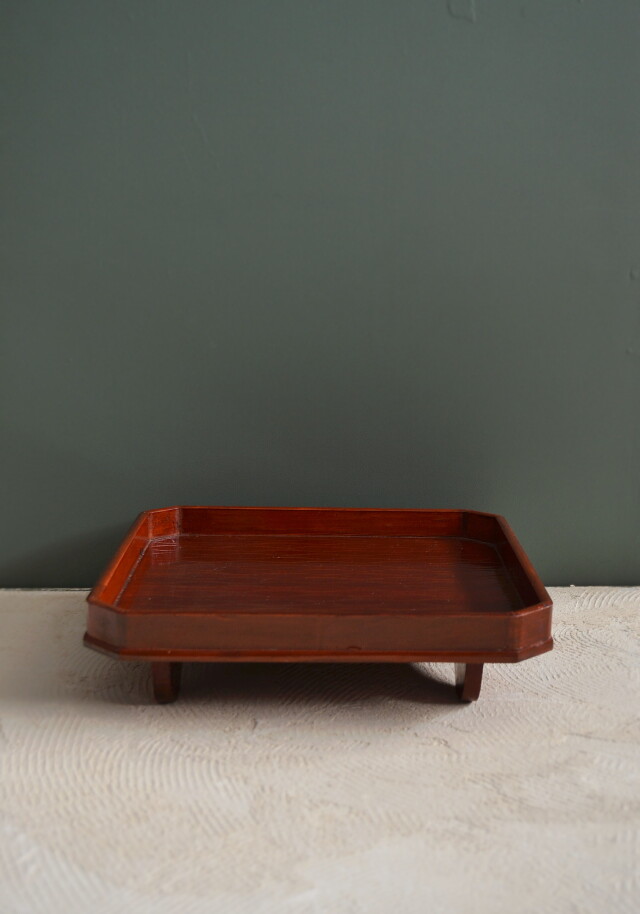 春慶立涌紋隅切り足付き膳Antique Sam's Collection