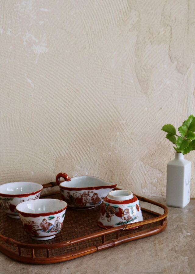 九谷湯冷まし煎茶茶碗3客セット 煎茶道具 小鉢 向付 色絵 和食器