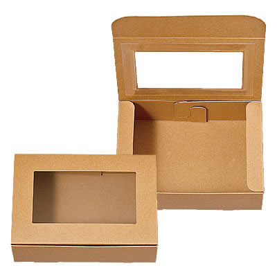 ケースN式 クラフト フィルム窓付:化粧箱net【紙箱/小箱/ギフト箱】