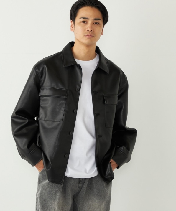 SHIPS Colors:合成皮革 CPO シャツジャケット◇｜ SHIPS 公式サイト