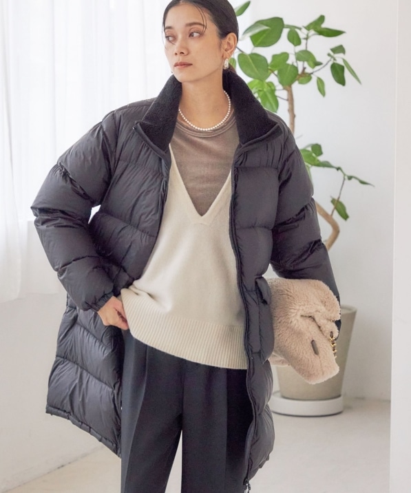 SHIPS別注】TAION:〈手洗い可能〉ネック ボア ダウン コート｜ SHIPS