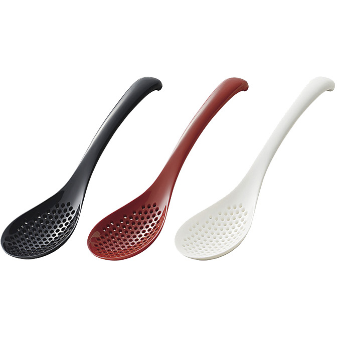 いろいろ使える便利な穴明レンゲ GM-4103 大/ブラック - 調理器具のSHOKUBI