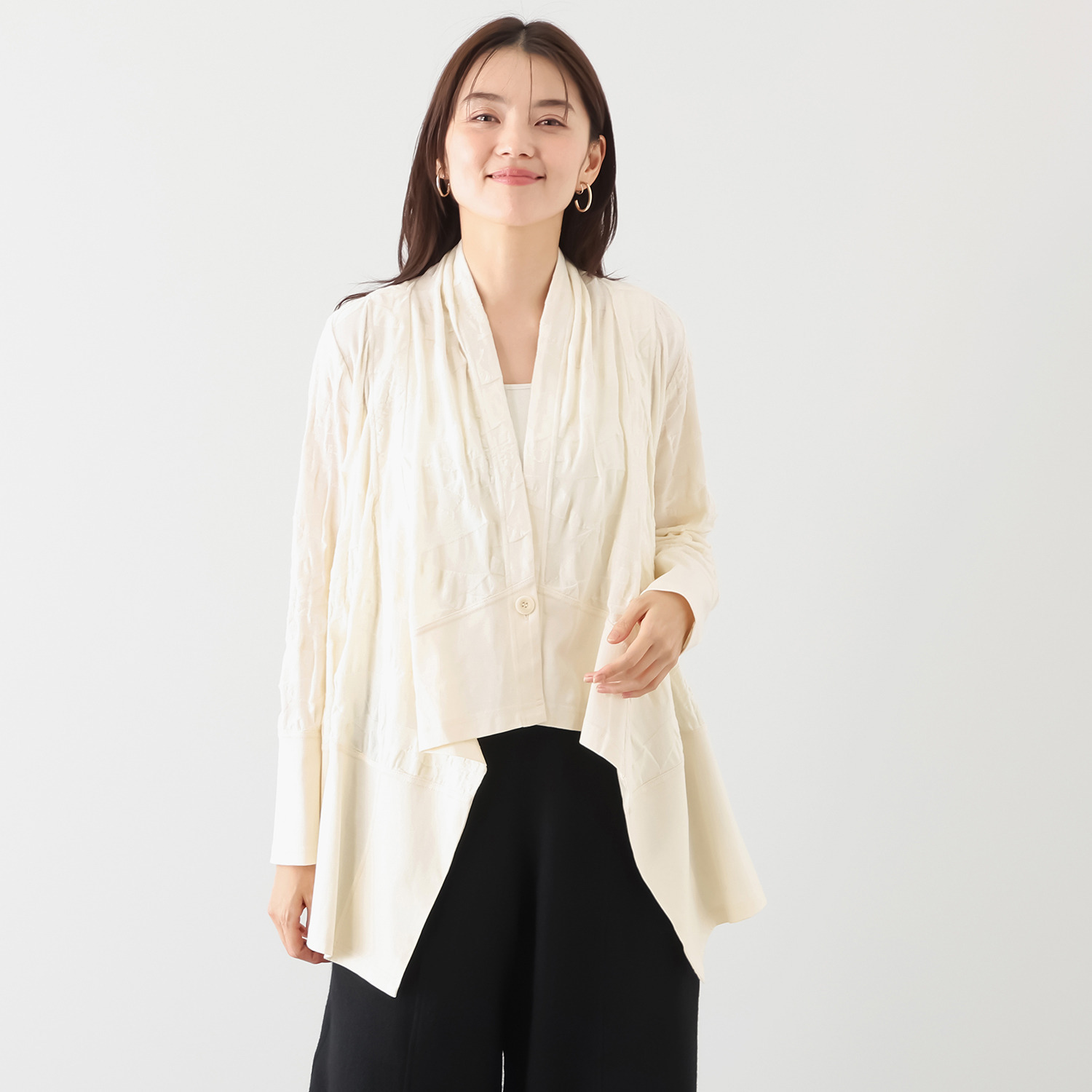 ナインティーン ブルーム 尾州産ジャガード カーディガン- ショップ