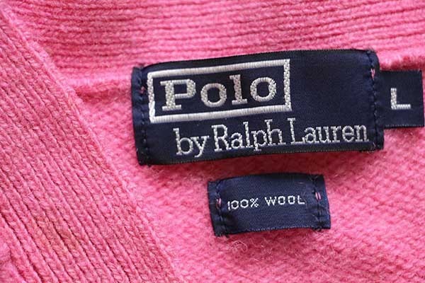 90s ポロ ラルフローレン ワンポイント ウールニット カーディガン