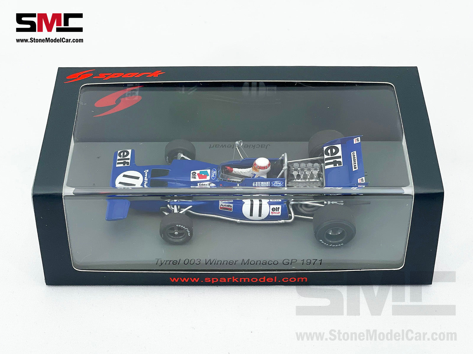 Tyrrell 003 F1 #11 Jackie Stewart Monaco GP 1971 Winner 1:43 Spark